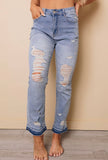 Lucy Straight Leg Distressed Jeans
